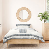 Ukraine Vyshyvanka Inspired Bedding Set Ukrainian Trident Folk Embroidery Motif Pattern