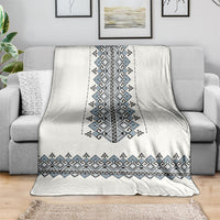 Ukraine Vyshyvanka Inspired Blanket Ukrainian Trident Folk Embroidery Motif Pattern