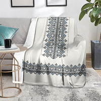 Ukraine Vyshyvanka Inspired Blanket Ukrainian Trident Folk Embroidery Motif Pattern