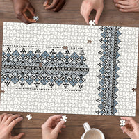 Ukraine Vyshyvanka Inspired Puzzle Ukrainian Trident Folk Embroidery Motif Pattern