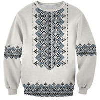 Ukraine Vyshyvanka Inspired Sweatshirt Ukrainian Trident Folk Embroidery Motif Pattern