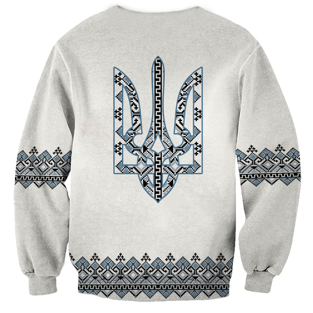 Ukraine Vyshyvanka Inspired Sweatshirt Ukrainian Trident Folk Embroidery Motif Pattern