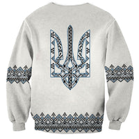 Ukraine Vyshyvanka Inspired Sweatshirt Ukrainian Trident Folk Embroidery Motif Pattern