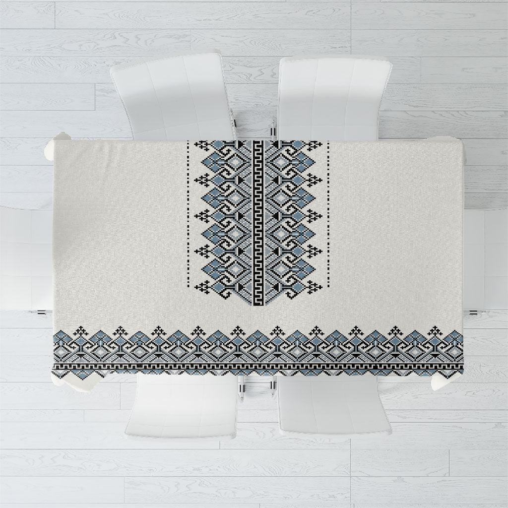 Ukraine Vyshyvanka Inspired Tablecloth Ukrainian Trident Folk Embroidery Motif Pattern