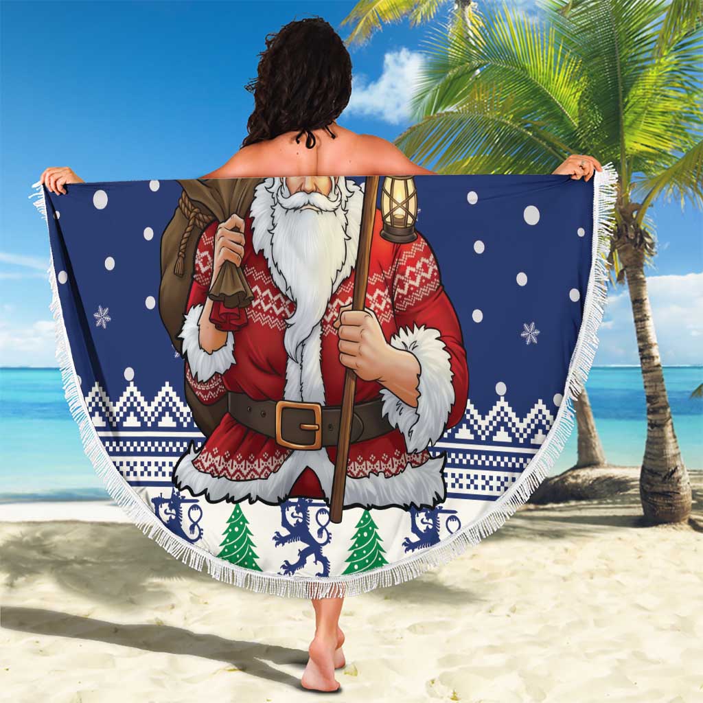Funny Finland Christmas Beach Blanket Hauskaa Joulua Joulupukki - Wonder Print Shop