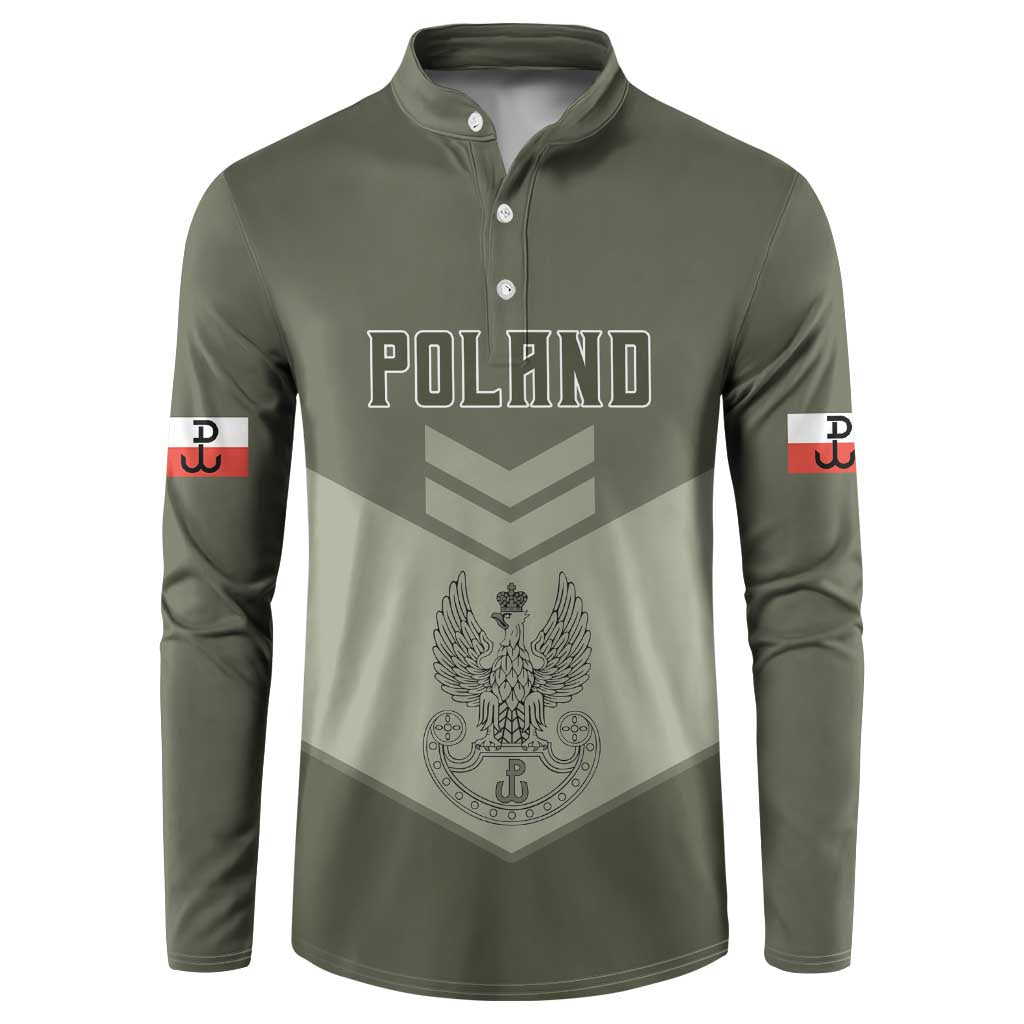 Personalized Poland Home Army Button Sweatshirt Armia Krajowa Military Eagle Chevron Design