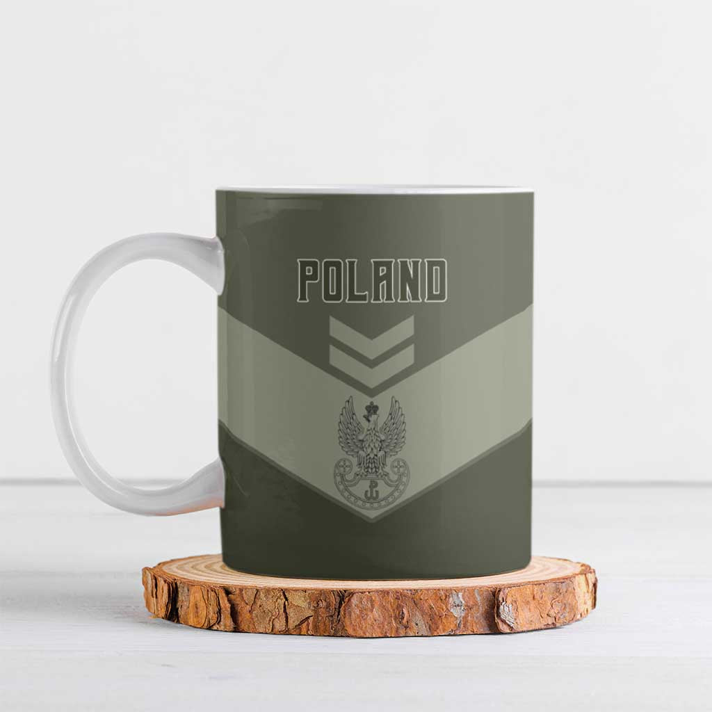 Personalized Poland Home Army Ceramic Mug Armia Krajowa Military Eagle Chevron Design