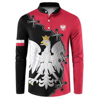 Poland White Eagle Button Sweatshirt Polish National Coat of Arms Design