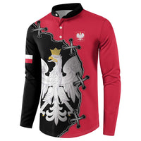 Poland White Eagle Button Sweatshirt Polish National Coat of Arms Design