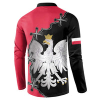 Poland White Eagle Button Sweatshirt Polish National Coat of Arms Design