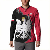 Poland White Eagle Button Sweatshirt Polish National Coat of Arms Design
