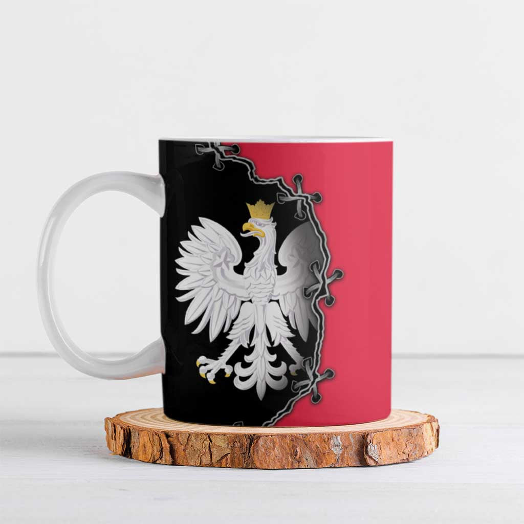 Poland White Eagle Ceramic Mug Polish National Coat of Arms Design