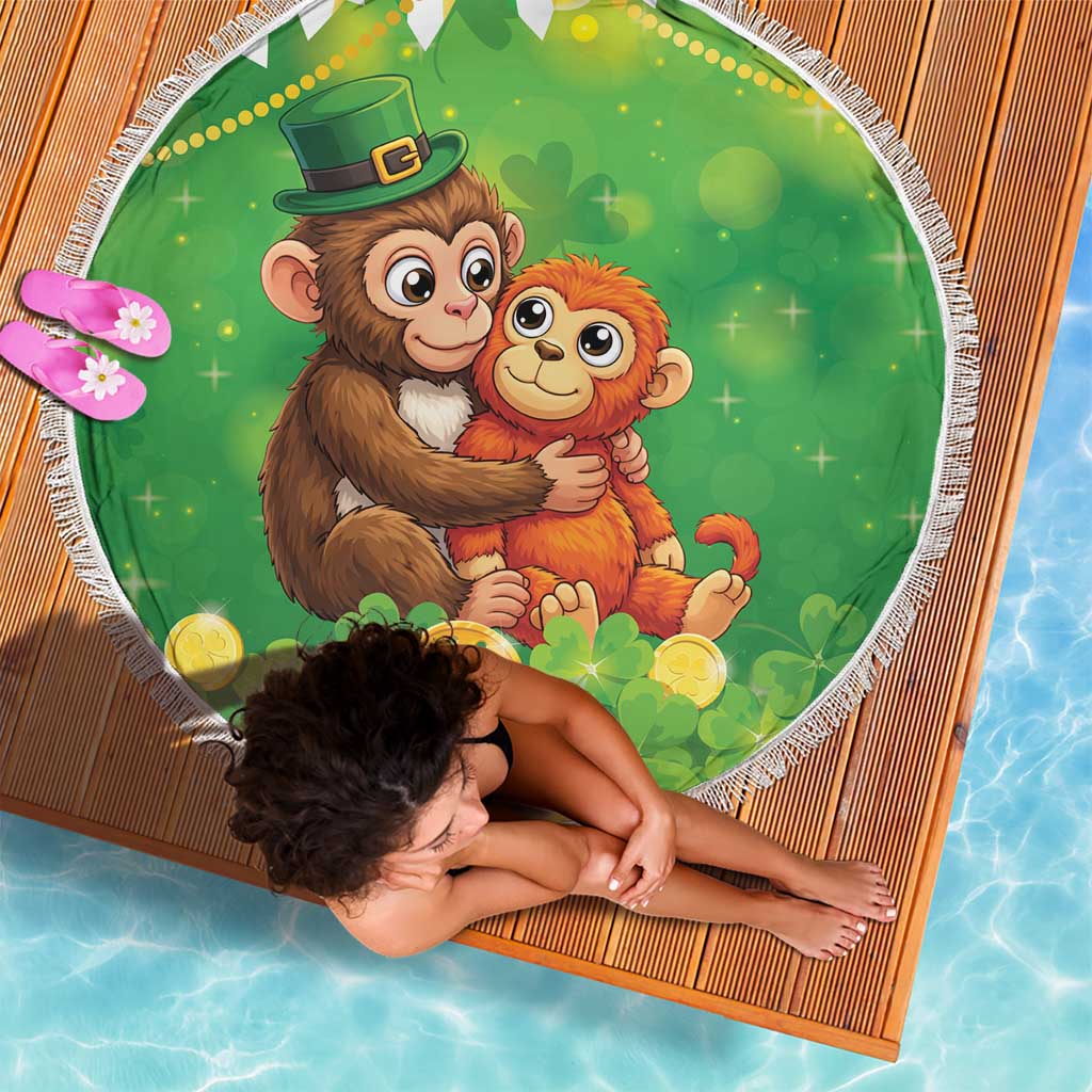 Punch The Monkey St Patrick’s Day Beach Blanket Lucky Baby Monkey