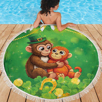 Punch The Monkey St Patrick’s Day Beach Blanket Lucky Baby Monkey