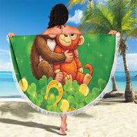Punch The Monkey St Patrick’s Day Beach Blanket Lucky Baby Monkey