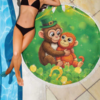 Punch The Monkey St Patrick’s Day Beach Blanket Lucky Baby Monkey