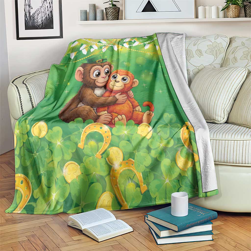 Punch The Monkey St Patrick’s Day Blanket Lucky Baby Monkey