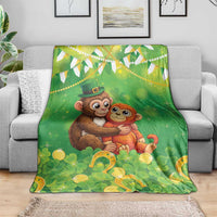 Punch The Monkey St Patrick’s Day Blanket Lucky Baby Monkey