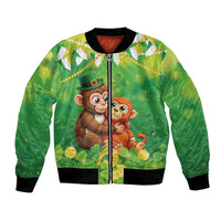 Punch The Monkey St Patrick’s Day Bomber Jacket Lucky Baby Monkey