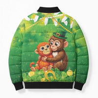 Punch The Monkey St Patrick’s Day Bomber Puffer Jacket Lucky Baby Monkey