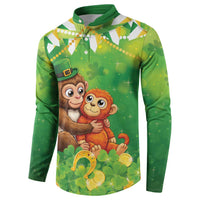 Punch The Monkey St Patrick’s Day Button Sweatshirt Lucky Baby Monkey