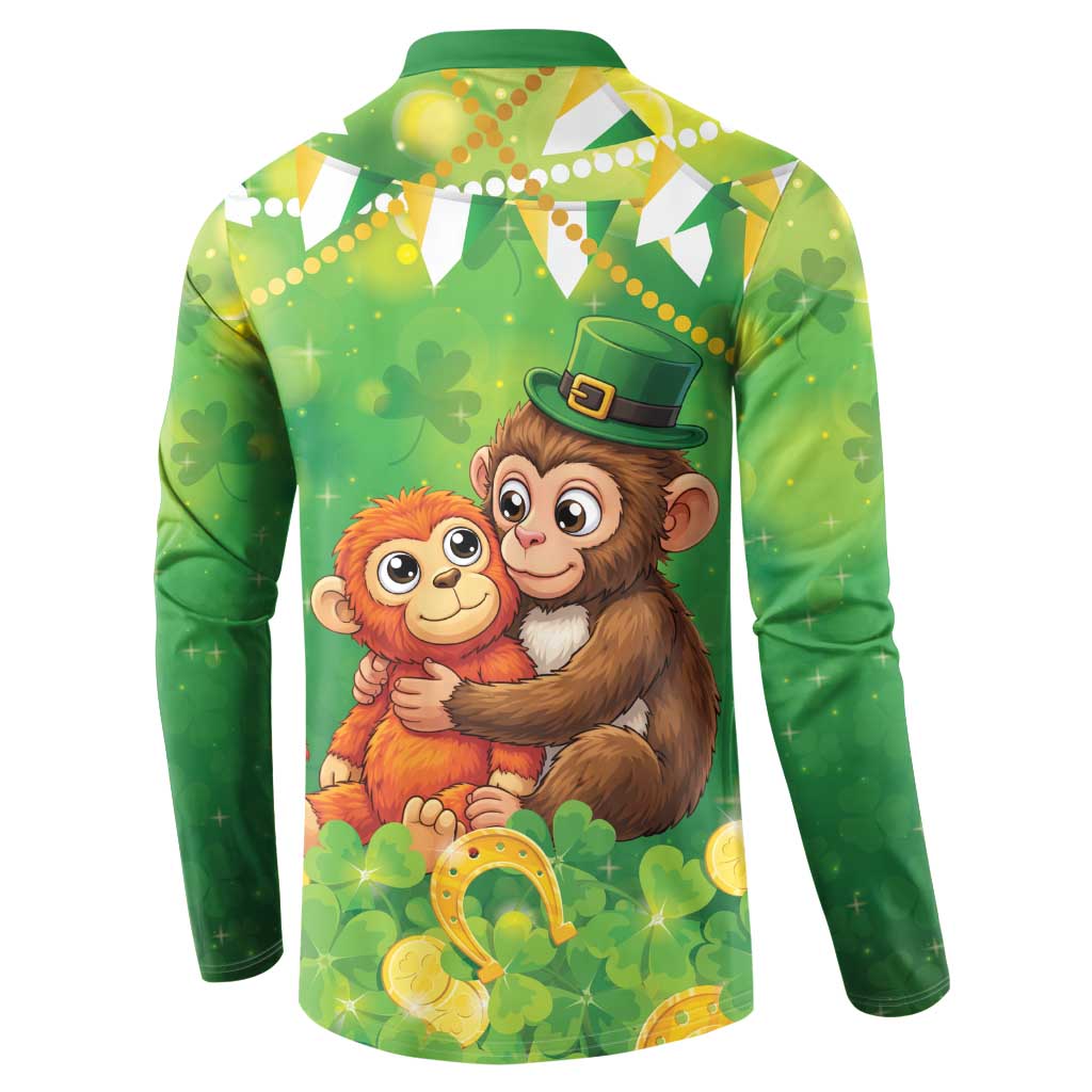Punch The Monkey St Patrick’s Day Button Sweatshirt Lucky Baby Monkey