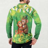 Punch The Monkey St Patrick’s Day Button Sweatshirt Lucky Baby Monkey