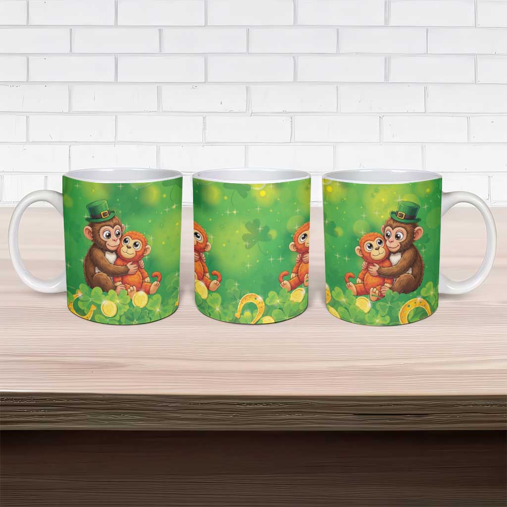 Punch The Monkey St Patrick’s Day Ceramic Mug Lucky Baby Monkey