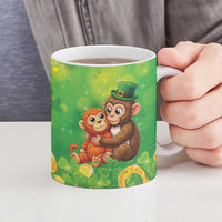 Punch The Monkey St Patrick’s Day Ceramic Mug Lucky Baby Monkey