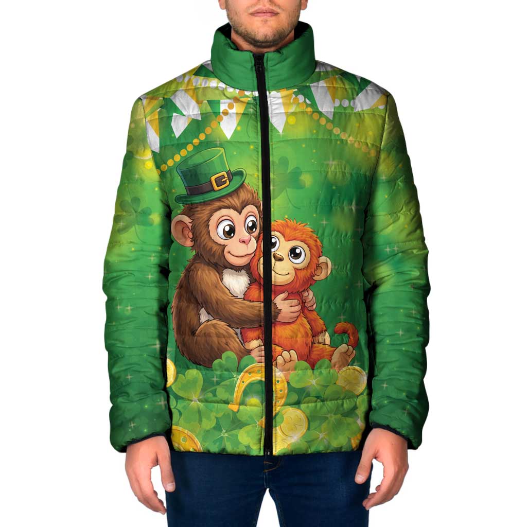 Punch The Monkey St Patrick’s Day Padded Jacket Lucky Baby Monkey