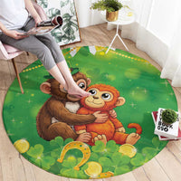 Punch The Monkey St Patrick’s Day Round Carpet Lucky Baby Monkey