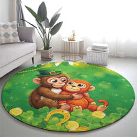 Punch The Monkey St Patrick’s Day Round Carpet Lucky Baby Monkey