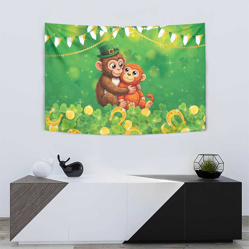 Punch The Monkey St Patrick’s Day Tapestry Lucky Baby Monkey
