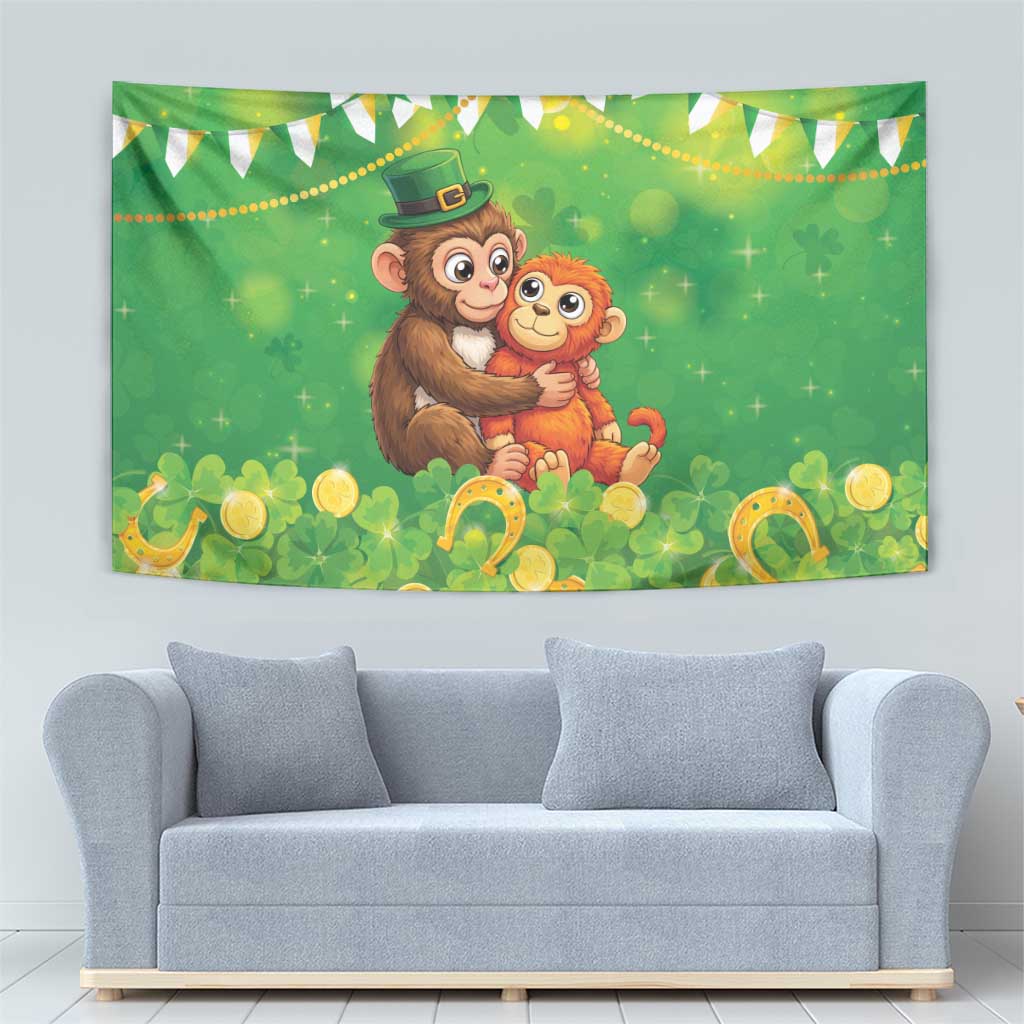 Punch The Monkey St Patrick’s Day Tapestry Lucky Baby Monkey
