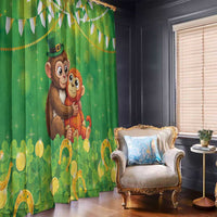 Punch The Monkey St Patrick’s Day Window Curtain Lucky Baby Monkey