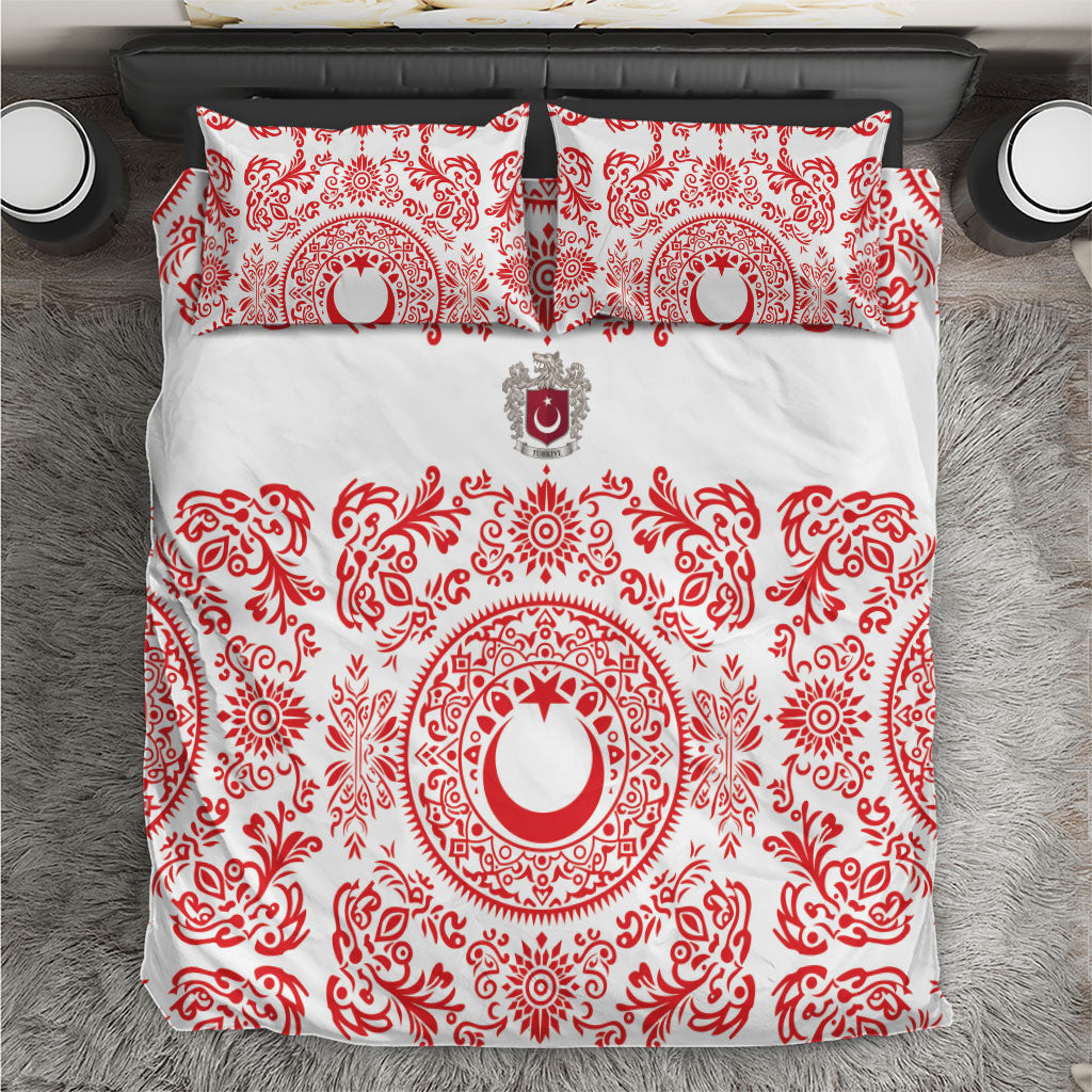 World Football 2026 Turkey Bedding Set Crescent Stars Ottoman Baroque Red Version