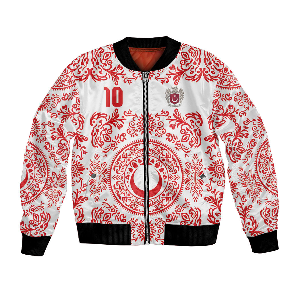 Custom World Football 2026 Turkey Bomber Jacket Crescent Stars Ottoman Baroque Red Version