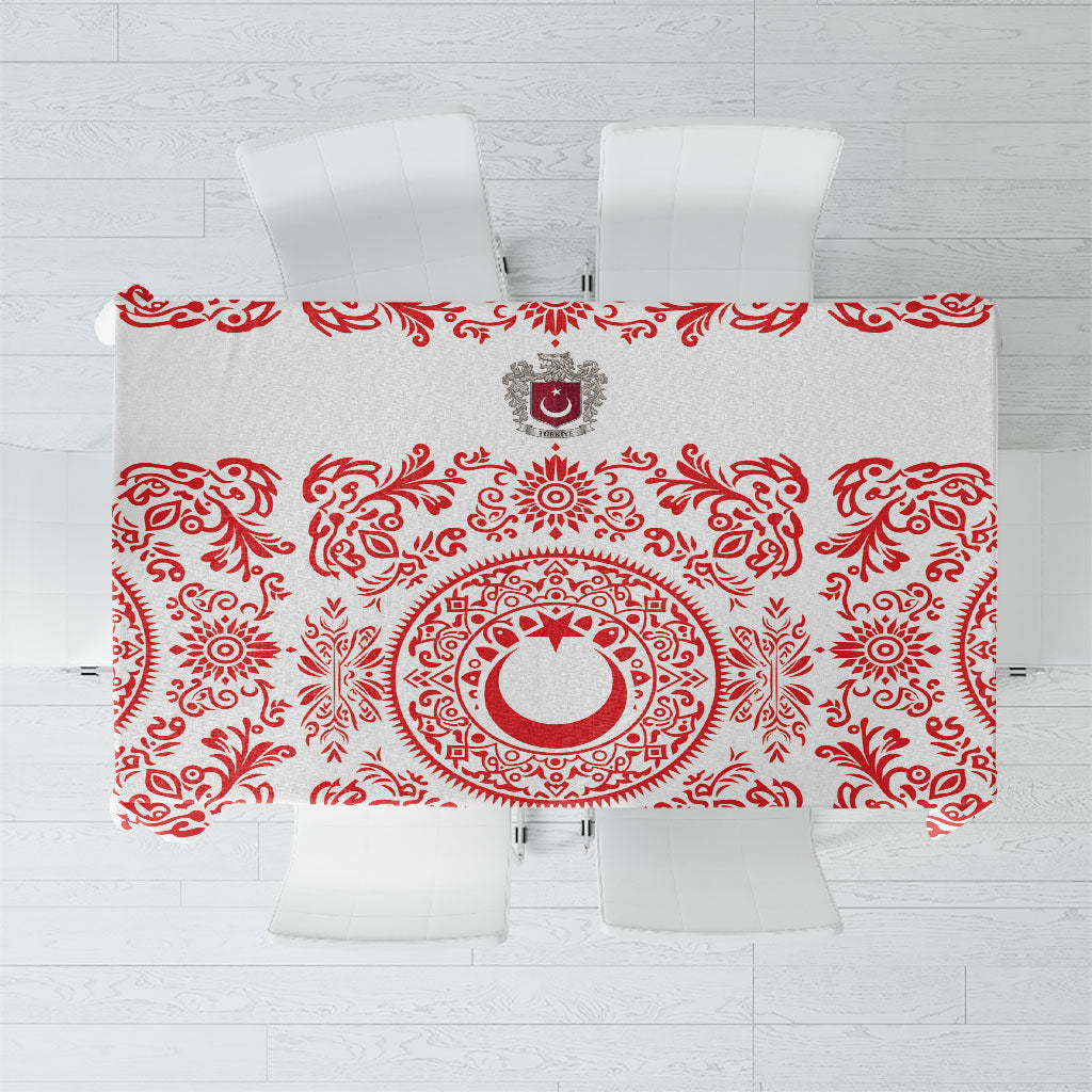 World Football 2026 Turkey Tablecloth Crescent Stars Ottoman Baroque Red Version