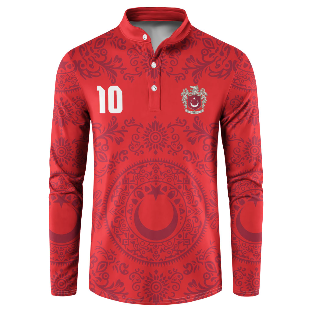 Custom World Football 2026 Turkey Button Sweatshirt Crescent Stars Ottoman Baroque Pride