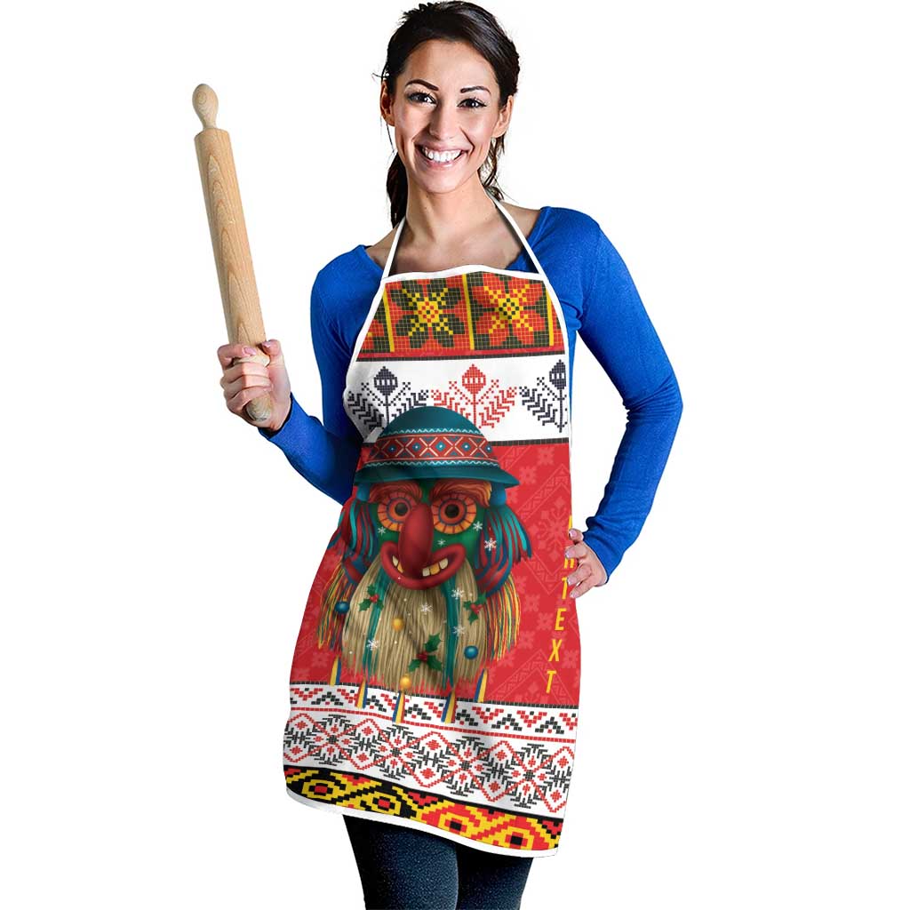 Personalized Romania Christmas Apron Romanian Folk Mask - Wonder Print Shop
