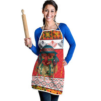 Personalized Romania Christmas Apron Romanian Folk Mask - Wonder Print Shop