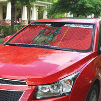 Personalized Romania Christmas Auto Sun Shade Romanian Folk Mask - Wonder Print Shop