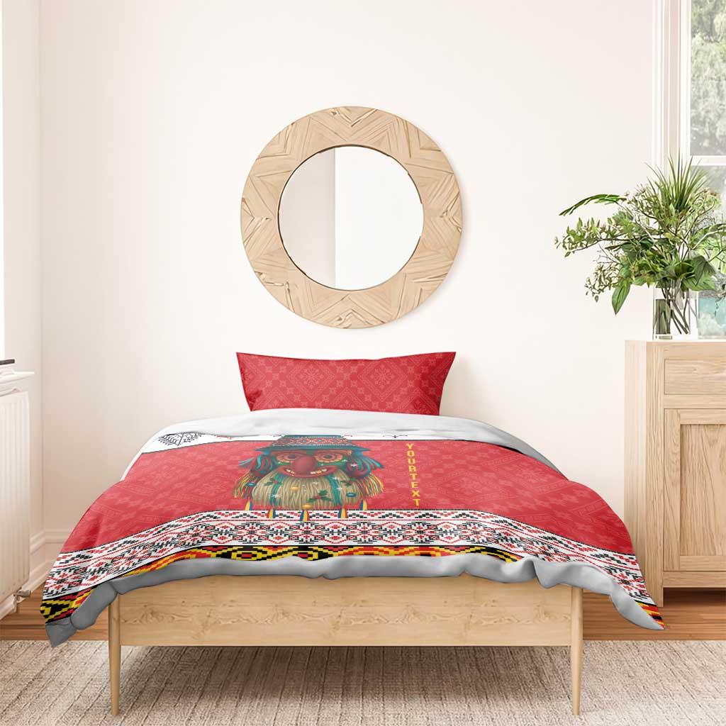 Personalized Romania Christmas Bedding Set Romanian Folk Mask - Wonder Print Shop