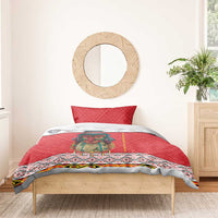 Personalized Romania Christmas Bedding Set Romanian Folk Mask - Wonder Print Shop