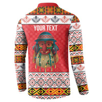 Personalized Romania Christmas Button Sweatshirt Romanian Folk Mask - Wonder Print Shop