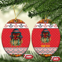 Personalized Romania Christmas Ceramic Ornament Romanian Folk Mask - Wonder Print Shop