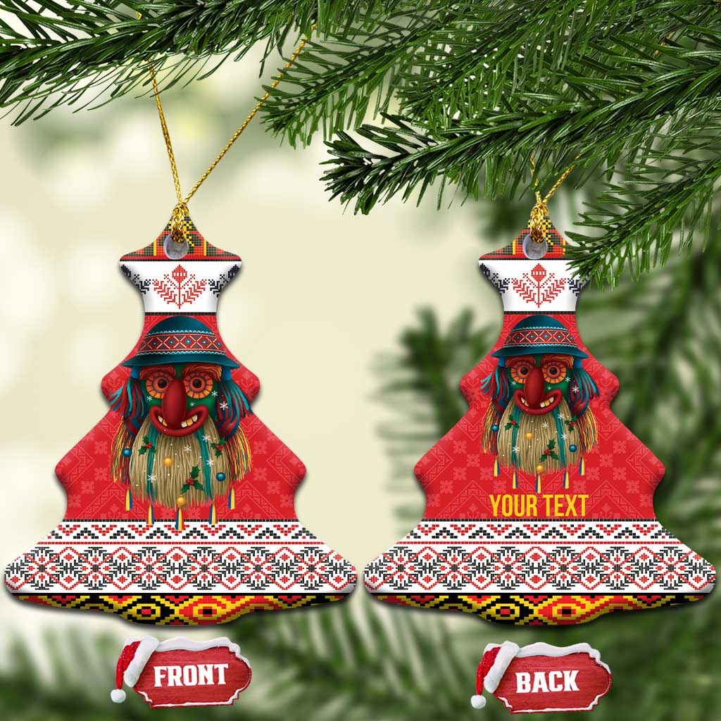 Personalized Romania Christmas Ceramic Ornament Romanian Folk Mask - Wonder Print Shop