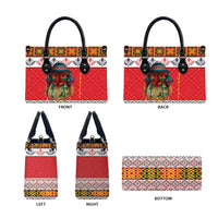 Personalized Romania Christmas Leather Bag Romanian Folk Mask - Wonder Print Shop