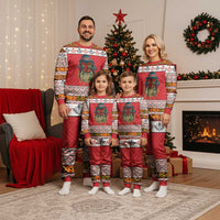 Personalized Romania Christmas Pajama Set Romanian Folk Mask - Wonder Print Shop