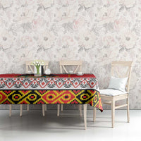 Personalized Romania Christmas Tablecloth Romanian Folk Mask - Wonder Print Shop